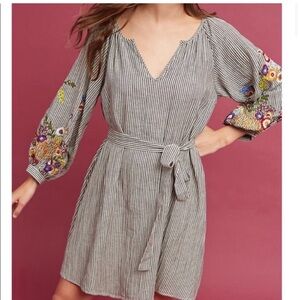 Anthropologie Feather and Bone striped dress. Size XL